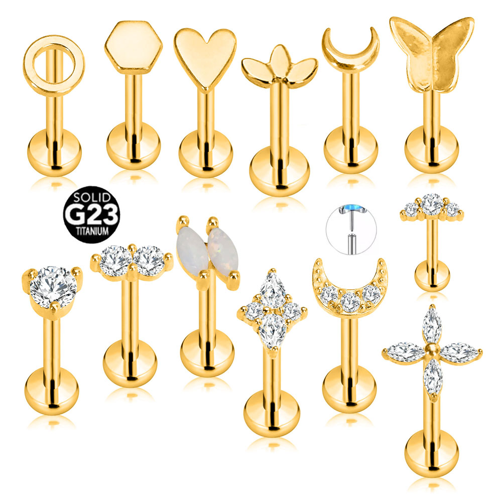 Body Jewelry Threadless - ASTM F136 G23 Титановая серьга-гвоздик с