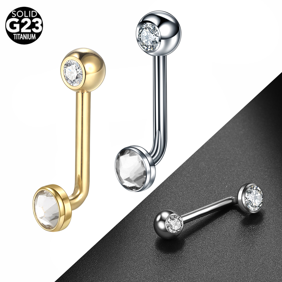 Body Jewelry Vch - 1 шт. G23 титановый CZ изогнутая
