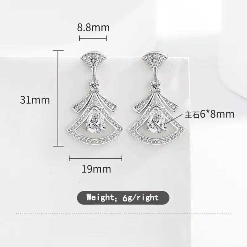 Body Jewelry Kit - Изысканные веерообразные серьги из стерлингового серебра