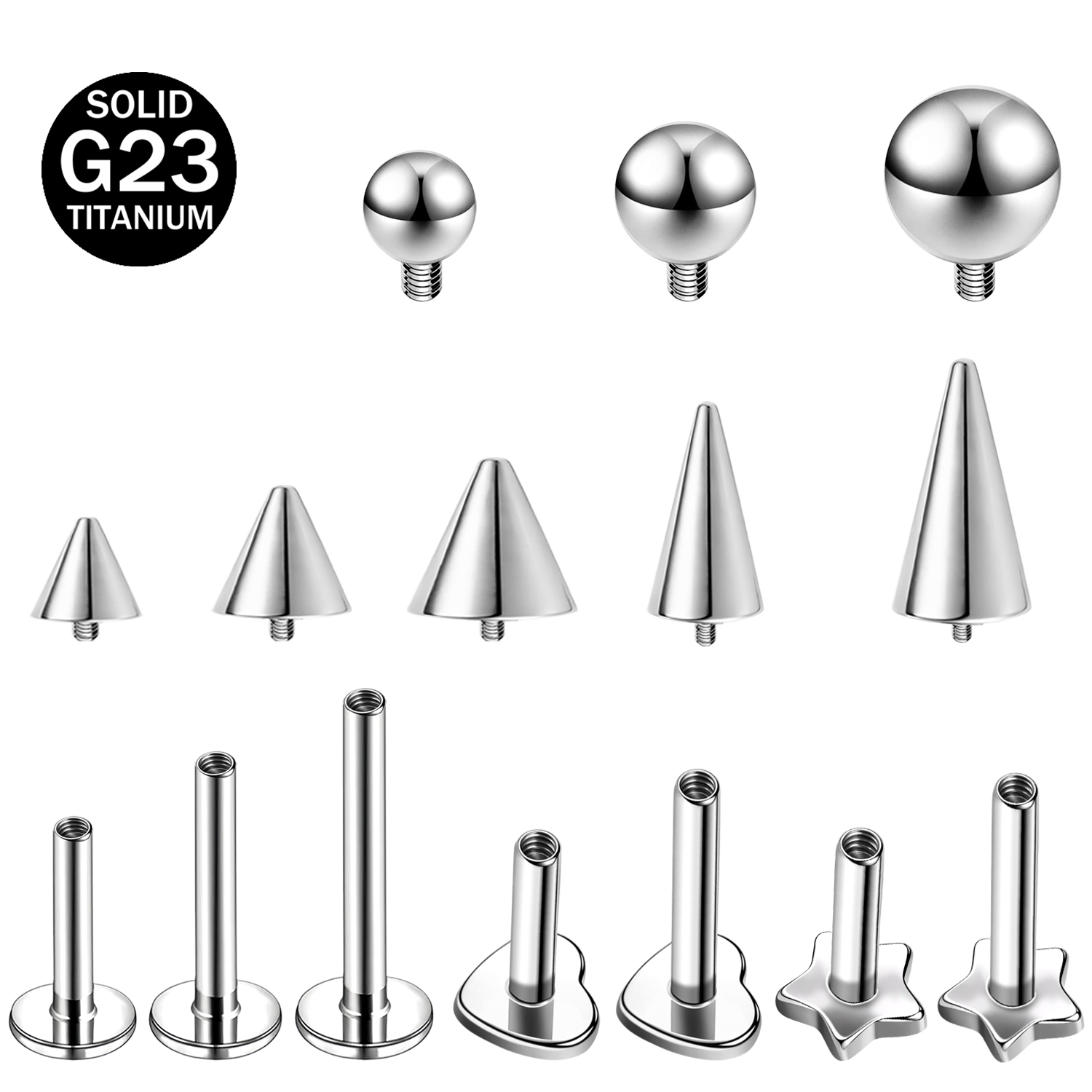 Body Jewelry Internally Threaded - Серьги ZS для пирсинга губ со