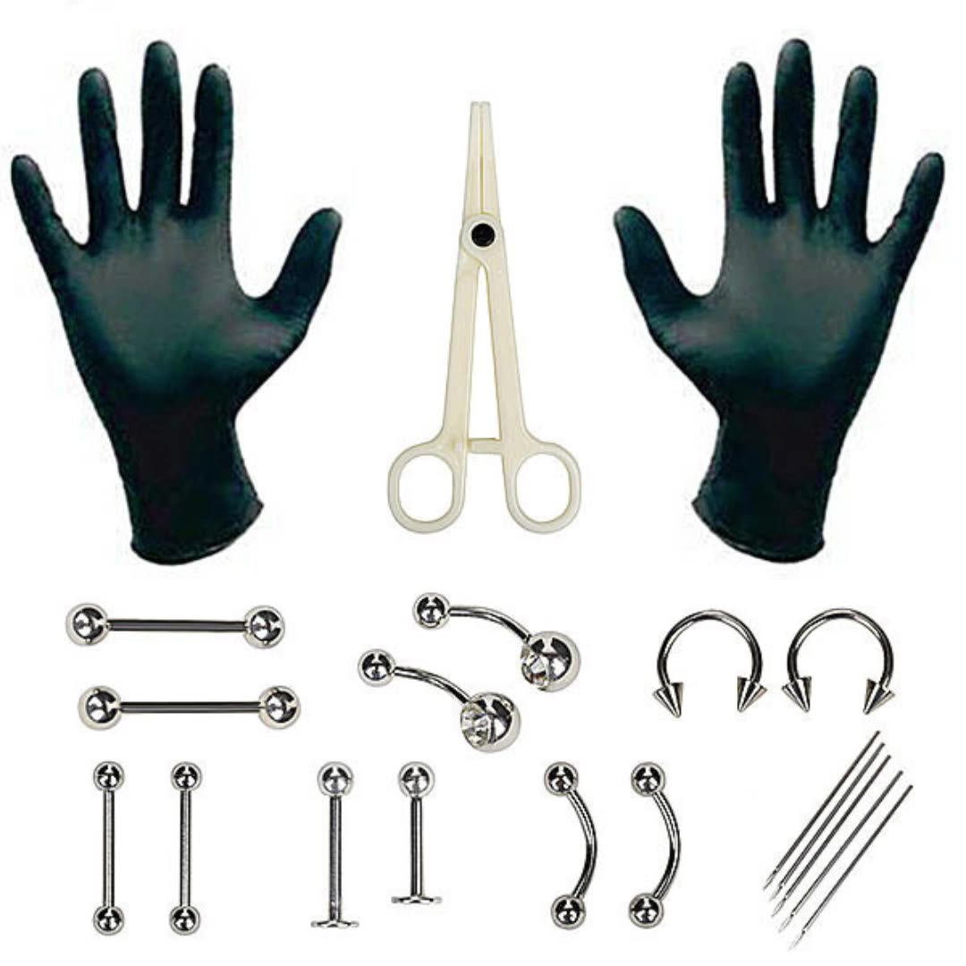 Body Jewelry Kit - 1 комплект, одноразовый профессиональный набор инструментов
