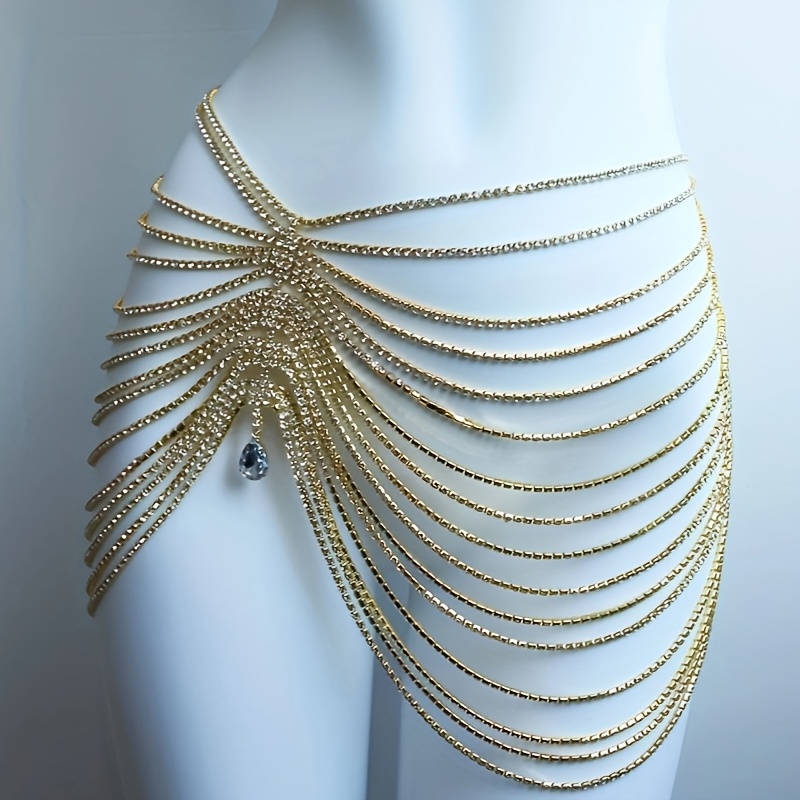 Body Jewelry Rhinestone - 1 шт. Сексуальная блестящая цепочка на