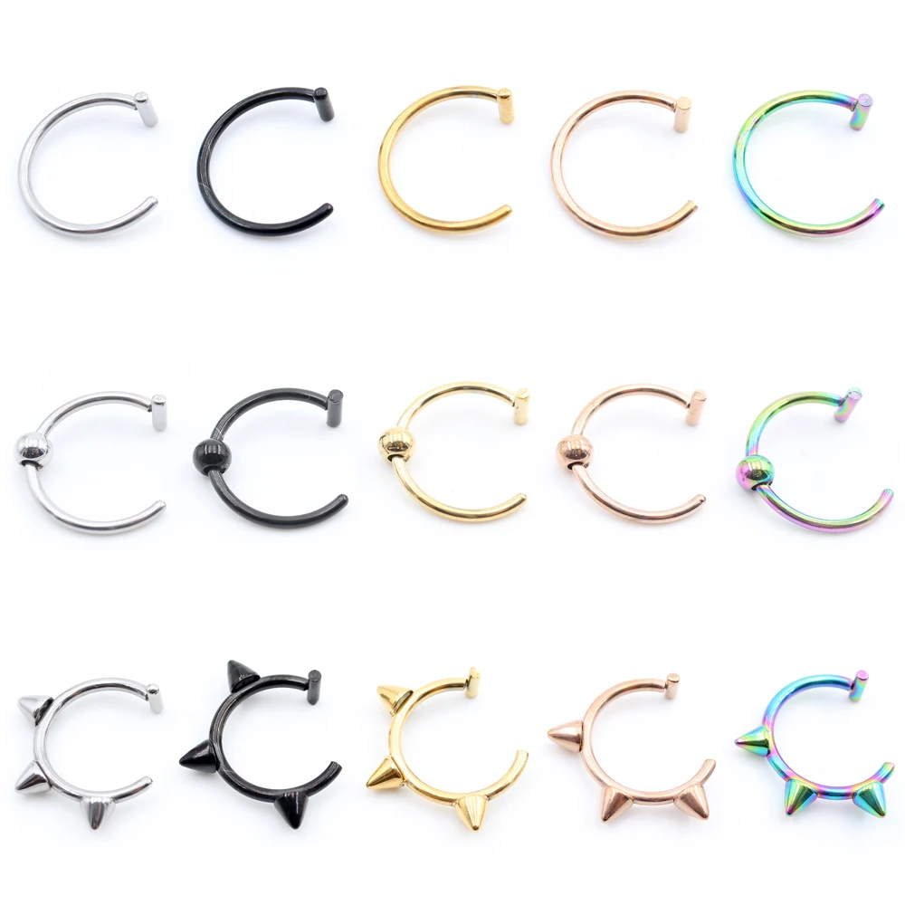 Body Jewelry Metal Types - Цельное кольцо в носу из нержавеющей