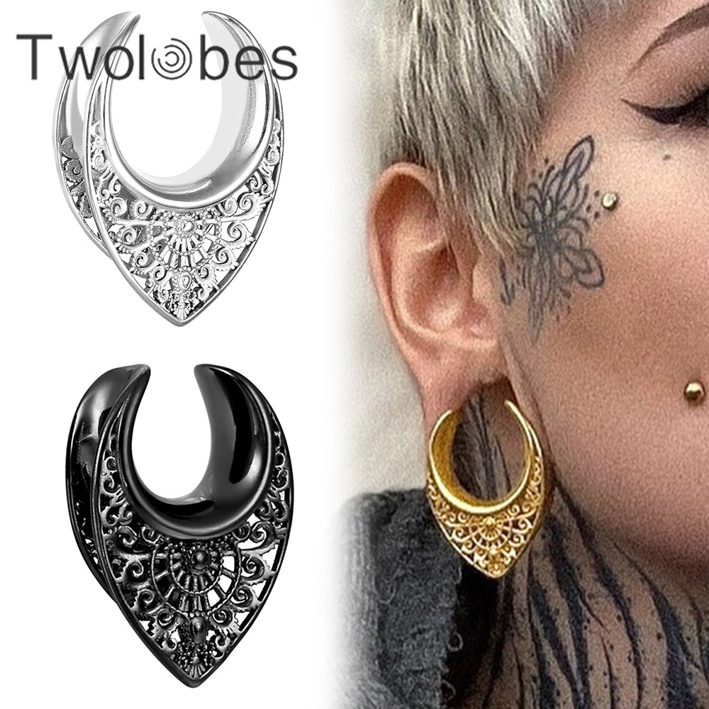 Body Jewelry Hangers - Винтажные туннели-вешалки Twolobes из нержавеющей стали
