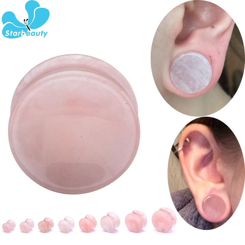 Body Jewelry Plus - 2 шт. розовый кварц органический камень