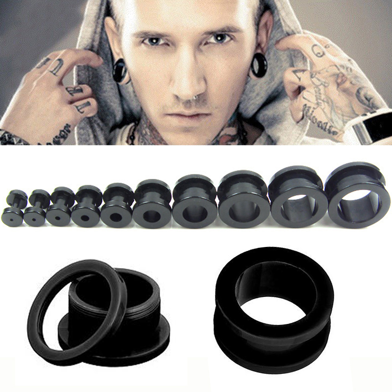 Body Jewelry Gauge Sizes - SaYao 2 шт., черные УФ акриловые