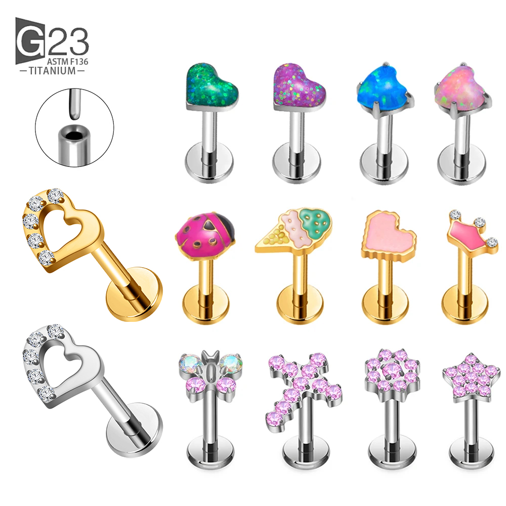 Body Jewelry Threadless - G23 Титановый пирсинг без резьбы 16G/18G/20G