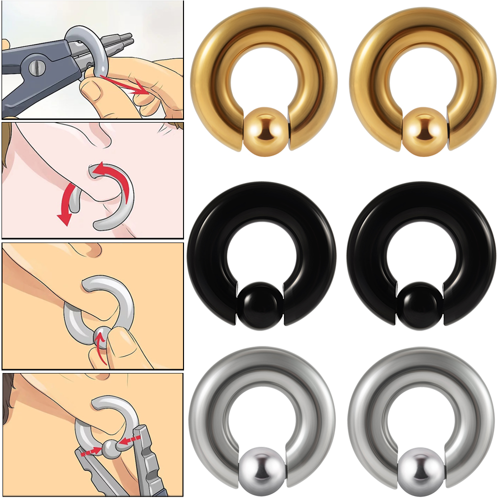 Body Jewelry Gauge Sizes - 1 шт., кольцо из нержавеющей стали