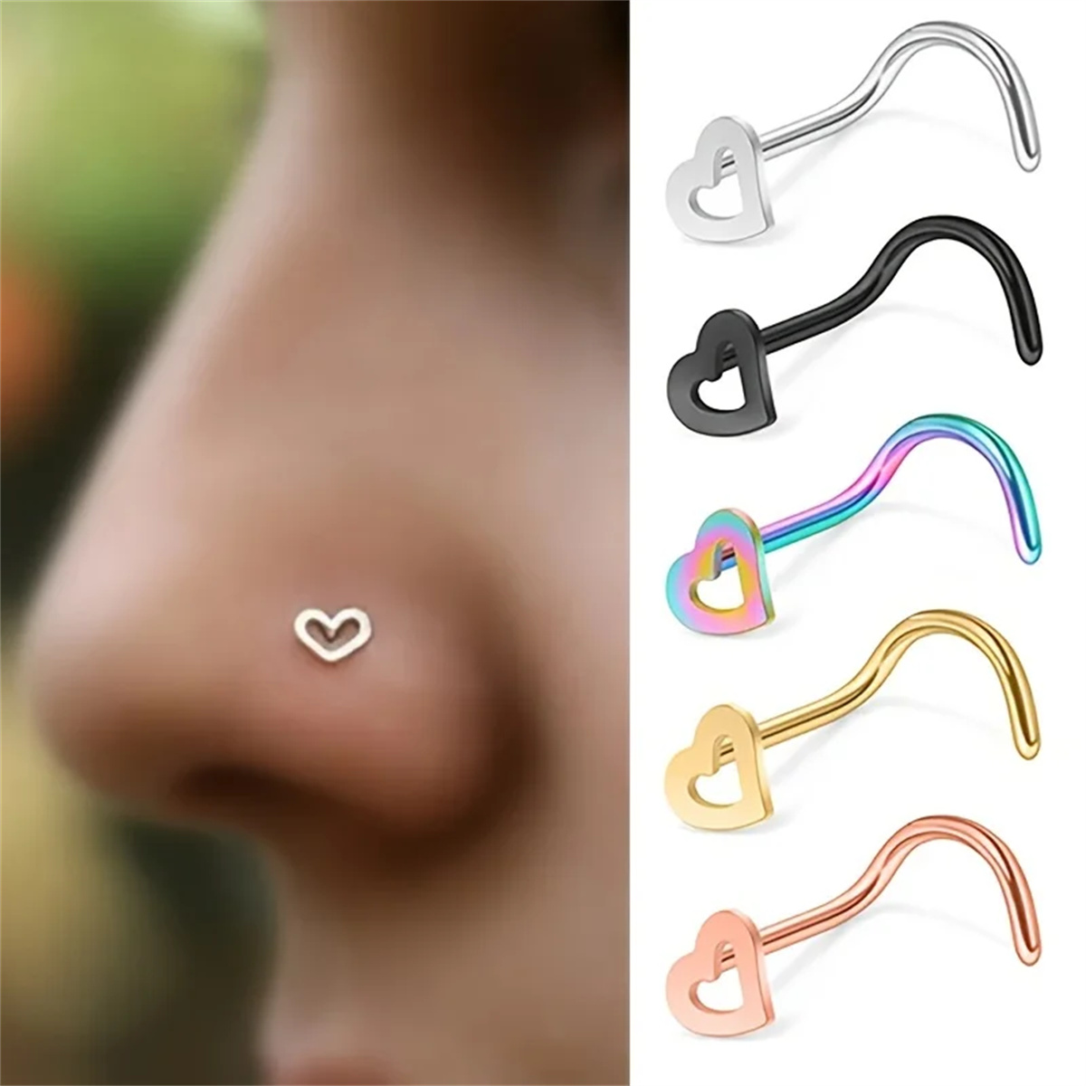 Body Jewelry Metal Types - EVISPOL 5 шт. Модные пирсинг-кольца для