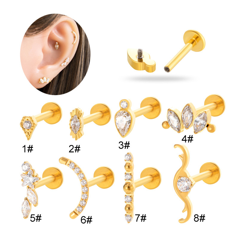 Body Jewelry Internally Threaded - 1 шт. титановый лабрет ASTM F136
