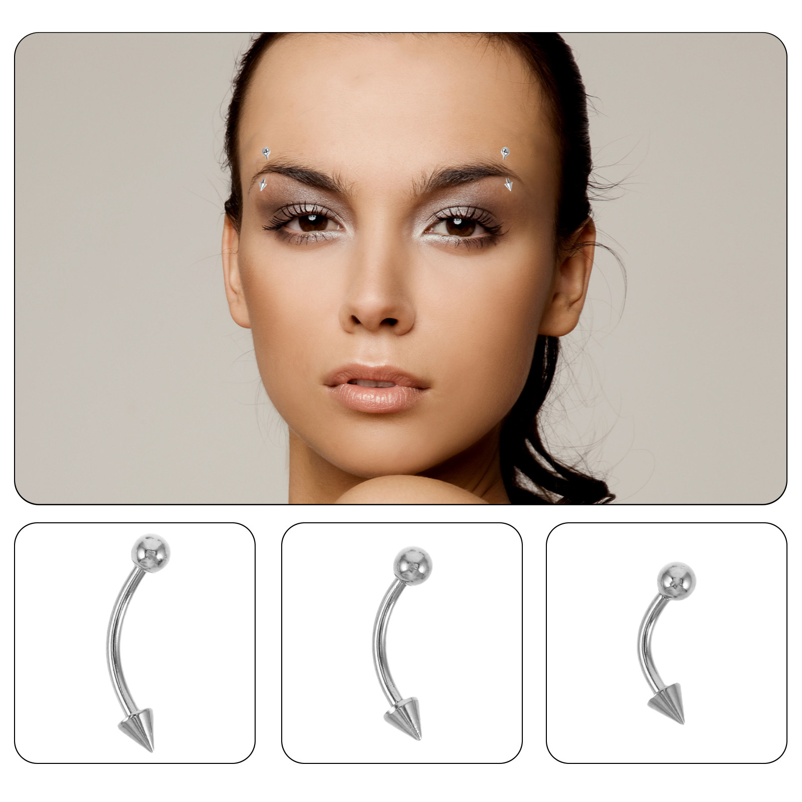 6 шт. изогнутых колец для бров – обзор и цена Body Jewelry For Sensitive Skin