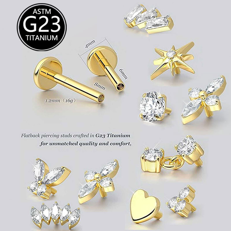 2 шт. F136 G23 титановые серьг – обзор и цена Body Jewelry Threadless