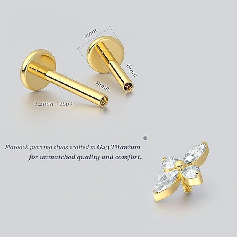 2 шт. F136 G23 титановые серьг – обзор и цена Body Jewelry Threadless