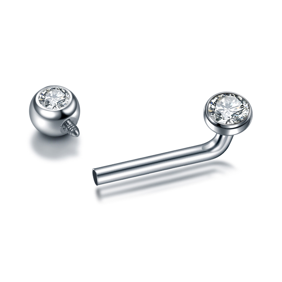 1 шт. G23 титановый CZ изогнут – обзор и цена Body Jewelry Vch