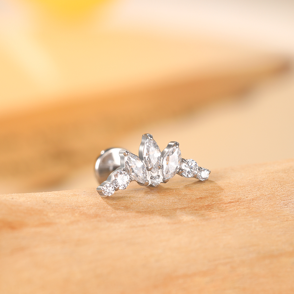1 шт., серьги-гвоздики с титан – обзор и цена Body Jewelry Internally Threaded