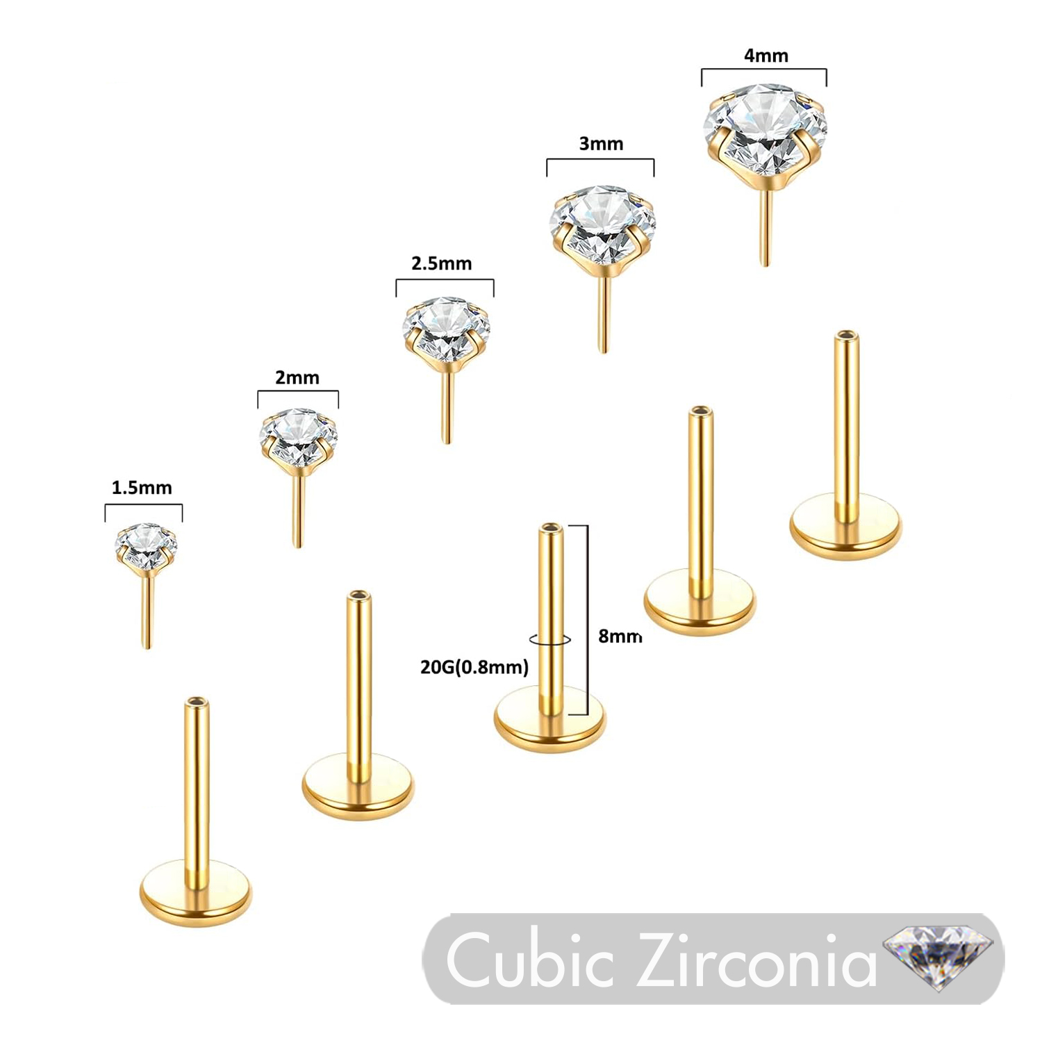 5 шт. Безнидевые Push In Ear N – обзор и цена Body Jewelry Threadless