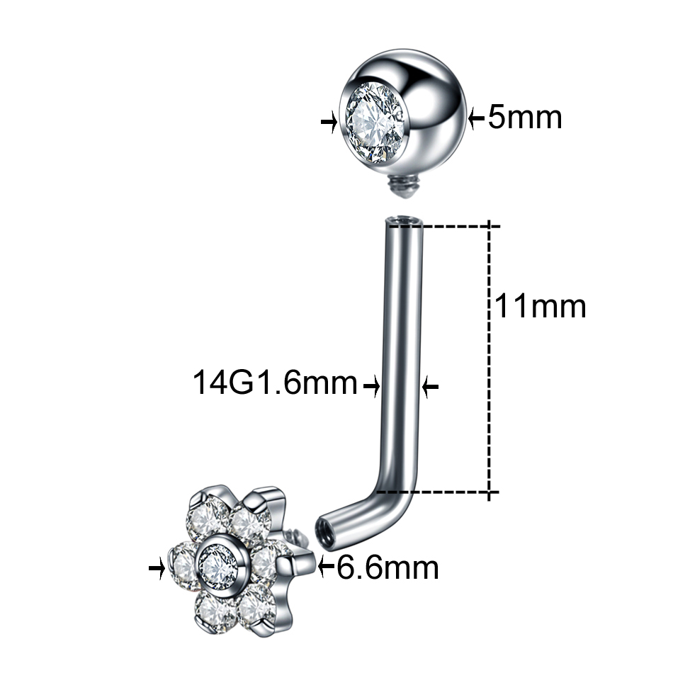 10 шт./лот титановый циркон Кр – обзор и цена Body Jewelry Vch