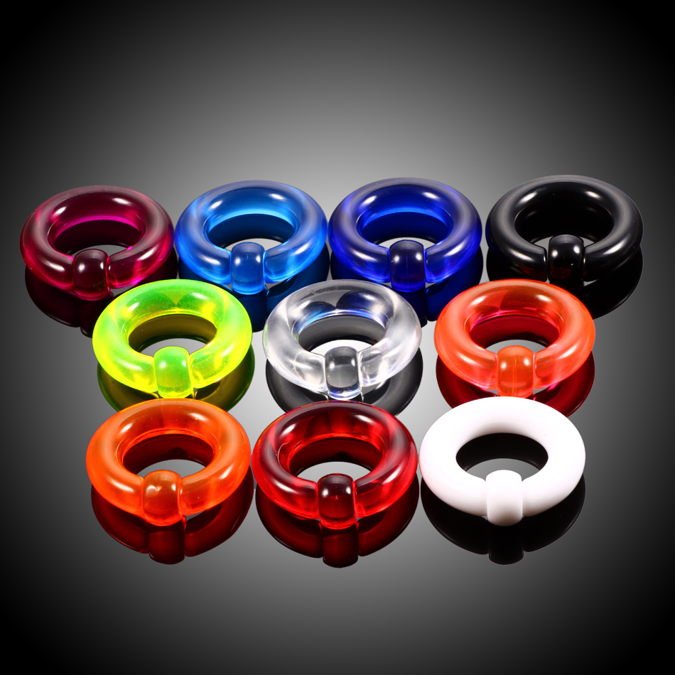 Пара акриловых кольца с бусина – обзор и цена Body Jewelry Gauge Sizes