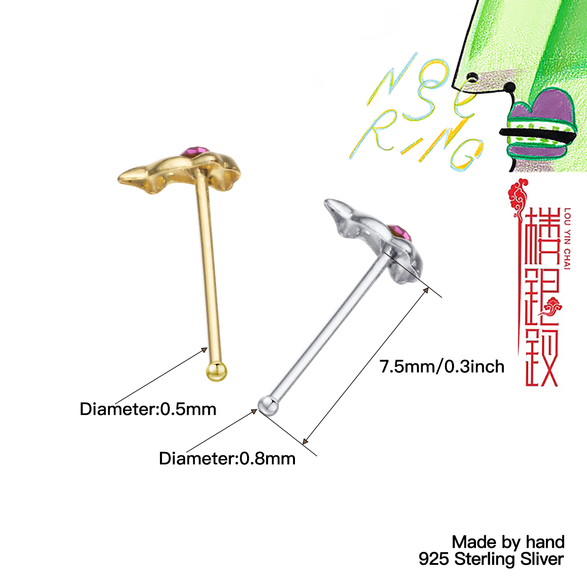 Мини-милые шпильки для носа из – обзор и цена Body Jewelry Metal Types