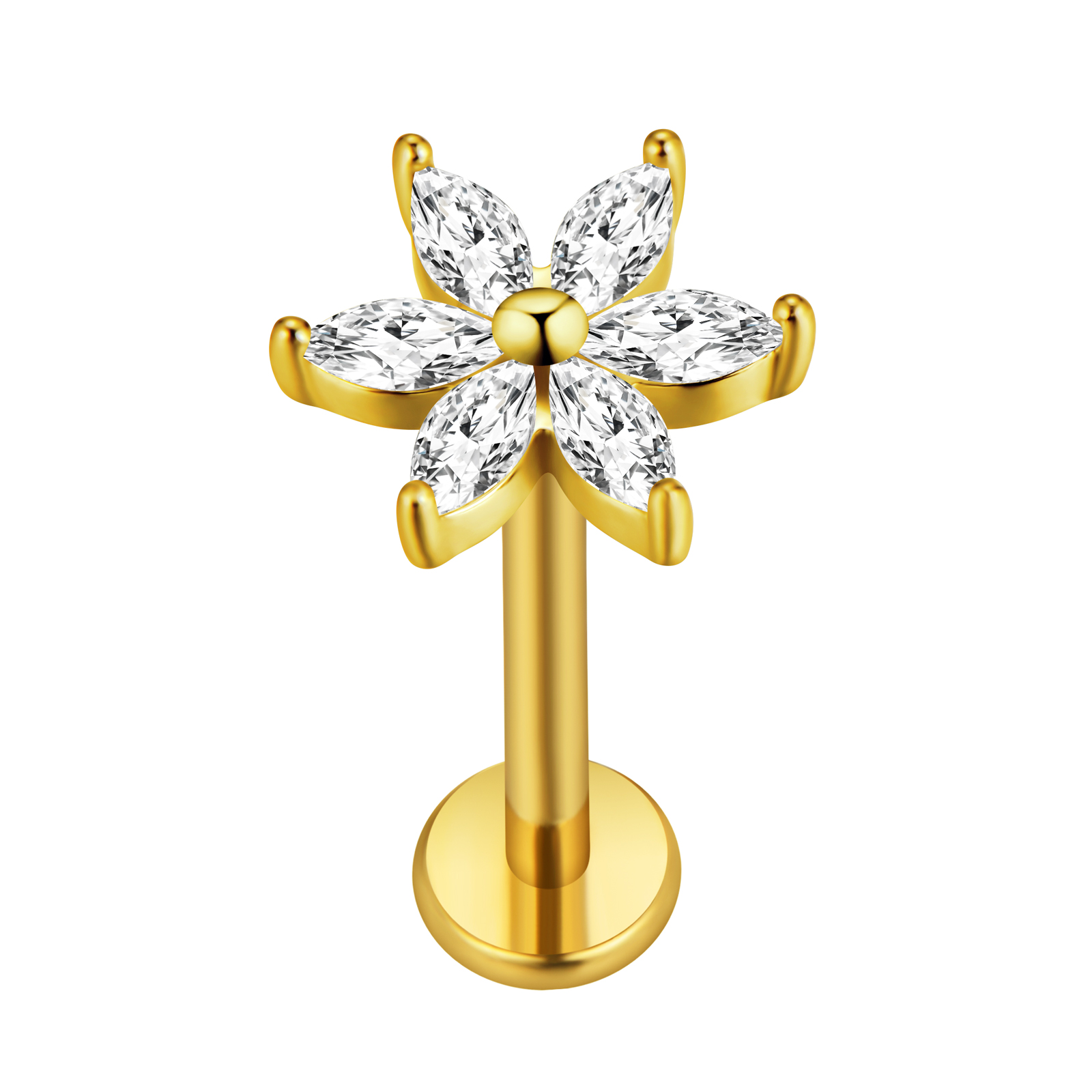 Кленовый лист, губная серьга,  – обзор и цена Body Jewelry Internally Threaded