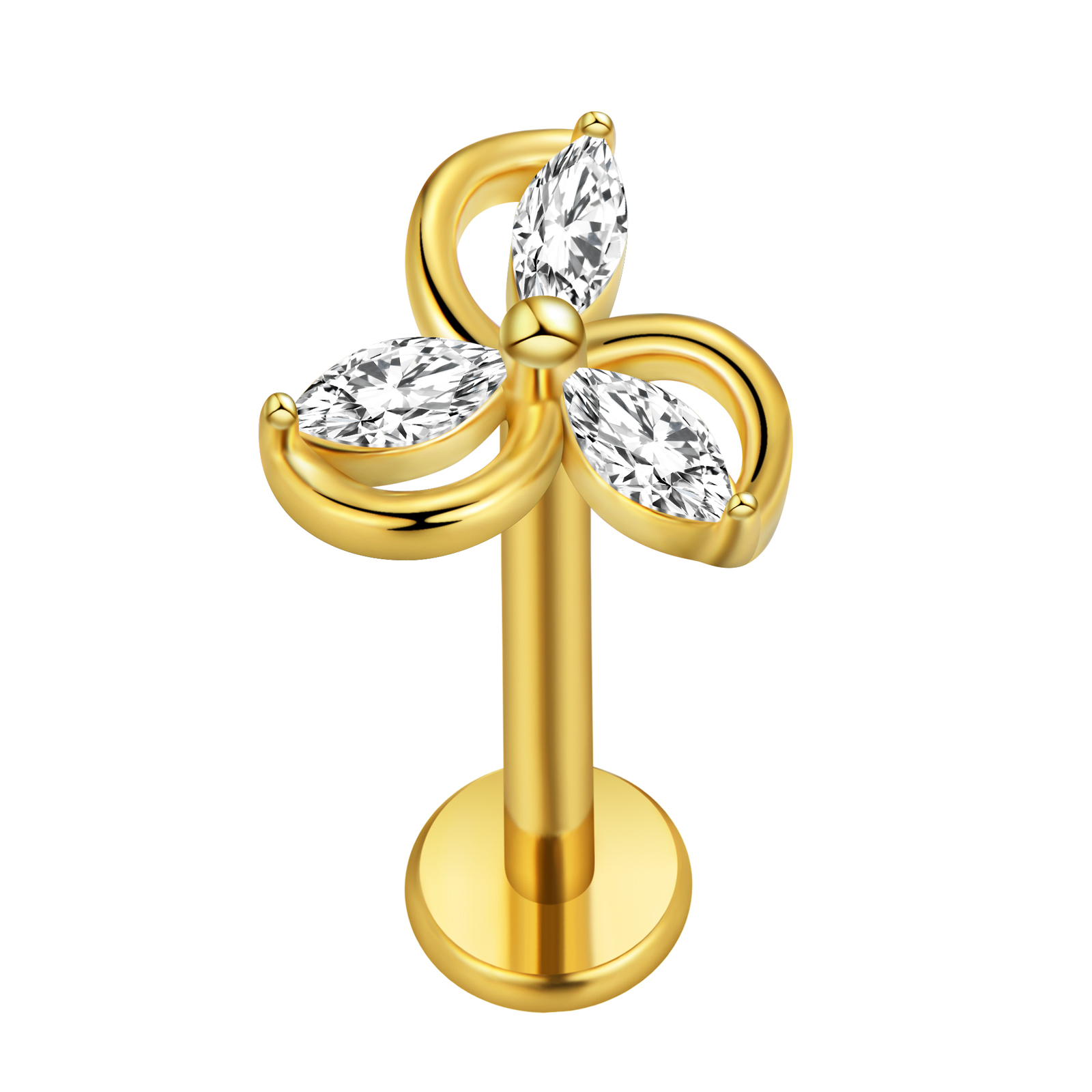 Кленовый лист, губная серьга,  – обзор и цена Body Jewelry Internally Threaded