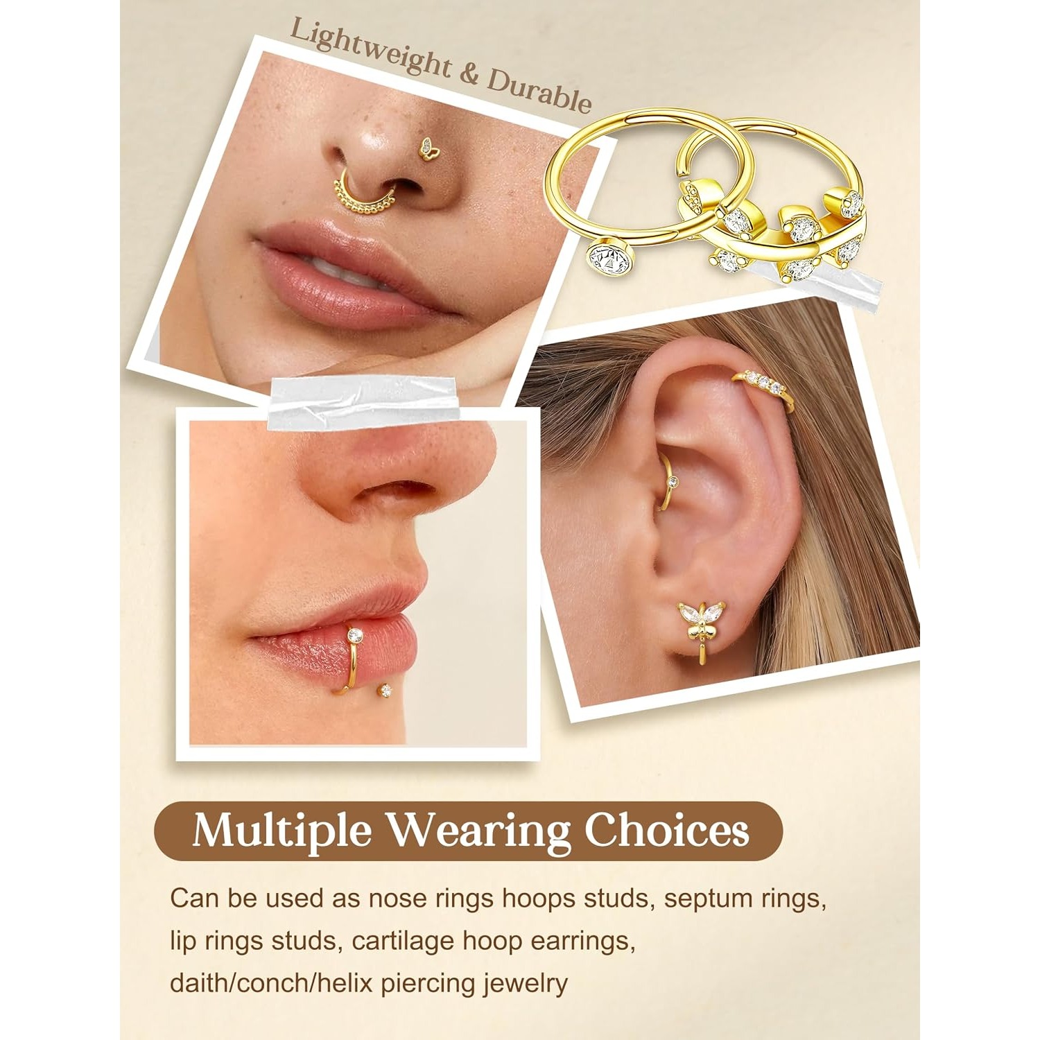 FASACCO 1 шт. кольцо для носа  – обзор и цена Body Jewelry For Sensitive Skin
