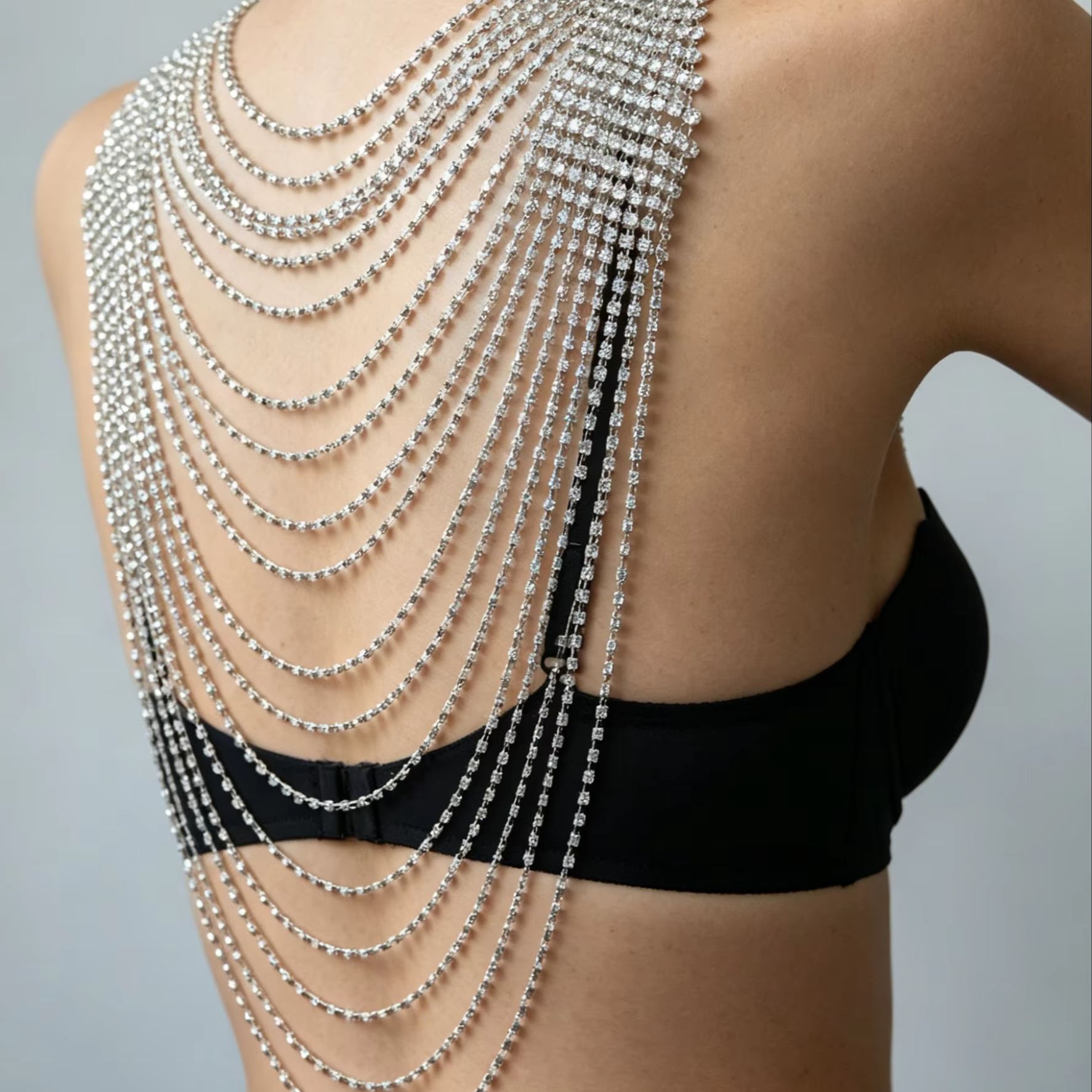 Стильная многослойная цепочка  – обзор и цена Body Jewelry Rhinestone