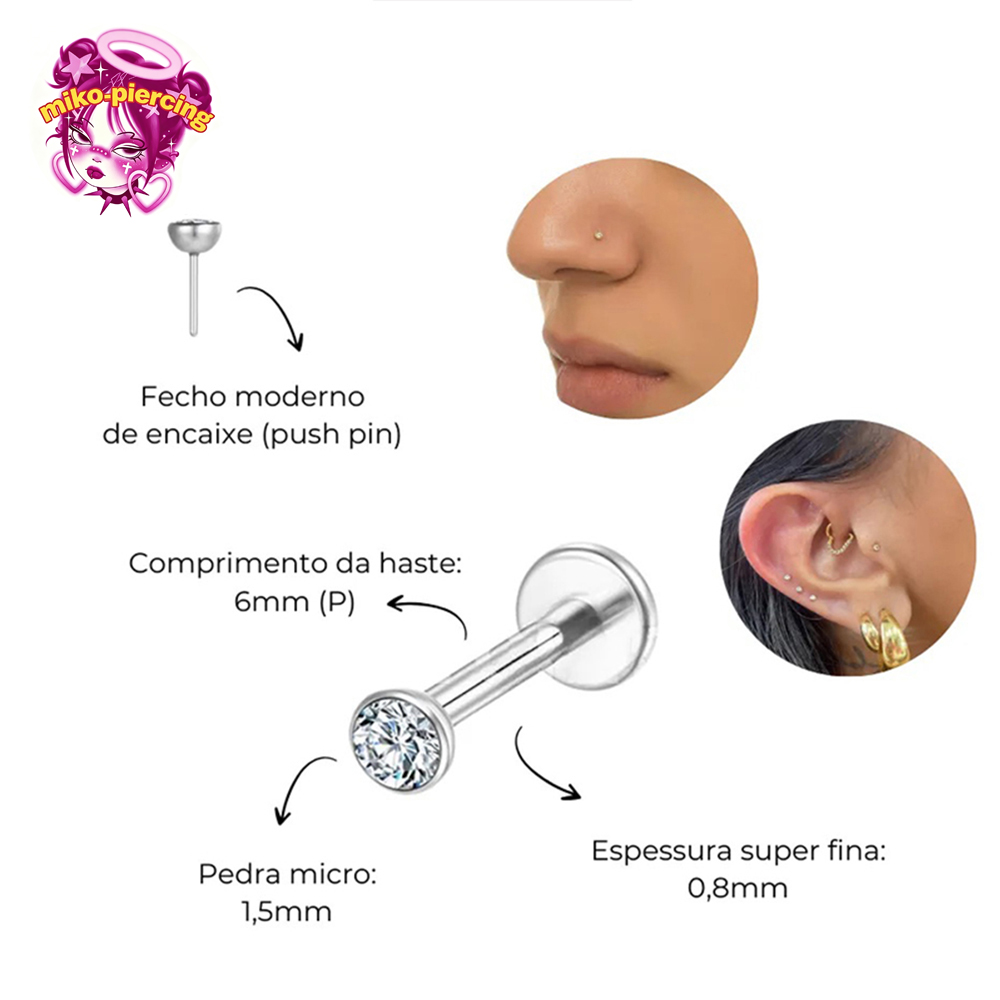 10 шт. титановых лабретов ASTM – обзор и цена Body Jewelry Threadless