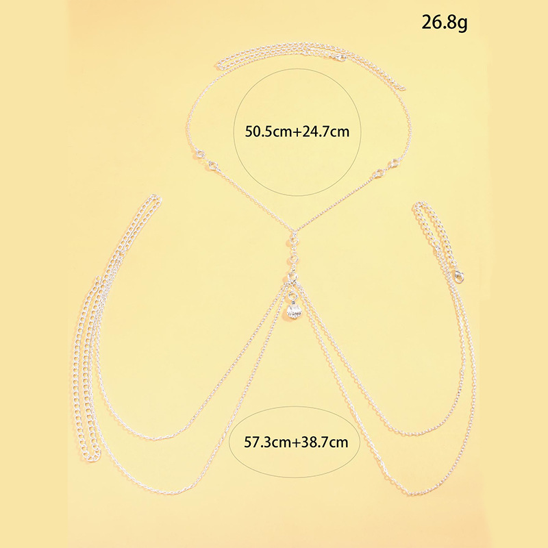 Женская серебристая цепочка дл – обзор и цена Body Jewelry Rhinestone