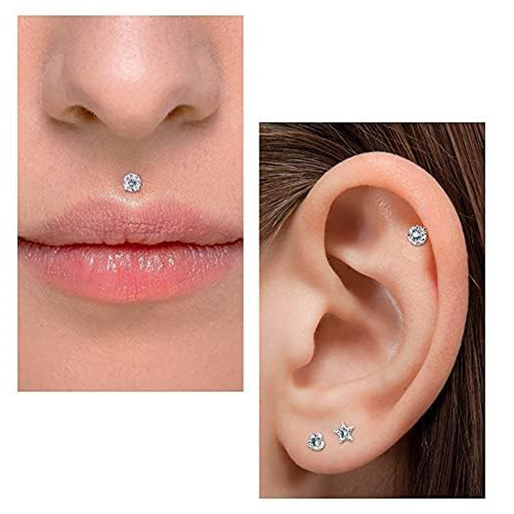 Серьги-гвоздики без резьбы с п – обзор и цена Body Jewelry Threadless
