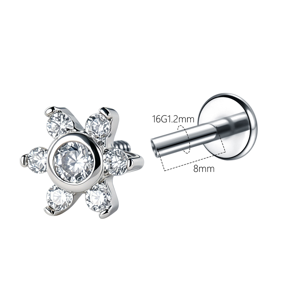 1 шт. серьга-гвоздик из нержав – обзор и цена Body Jewelry Internally Threaded