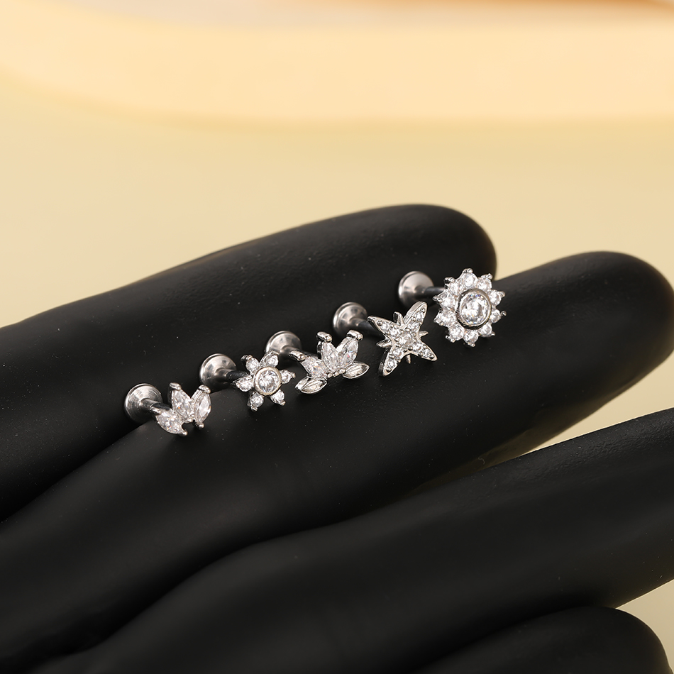 1 шт. серьга-гвоздик из нержав – обзор и цена Body Jewelry Internally Threaded